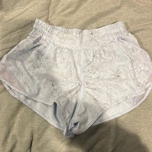 Blue and speckled black Lululemon shorts